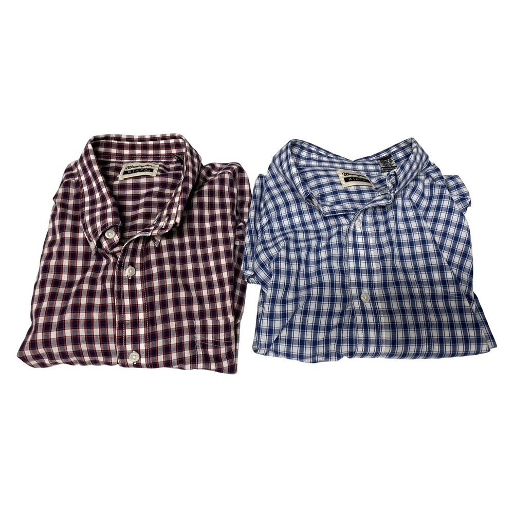 Wrangler Riata Men's XXL Plaid Button Down Shirts Lot Of 2 Western Cotton Blend